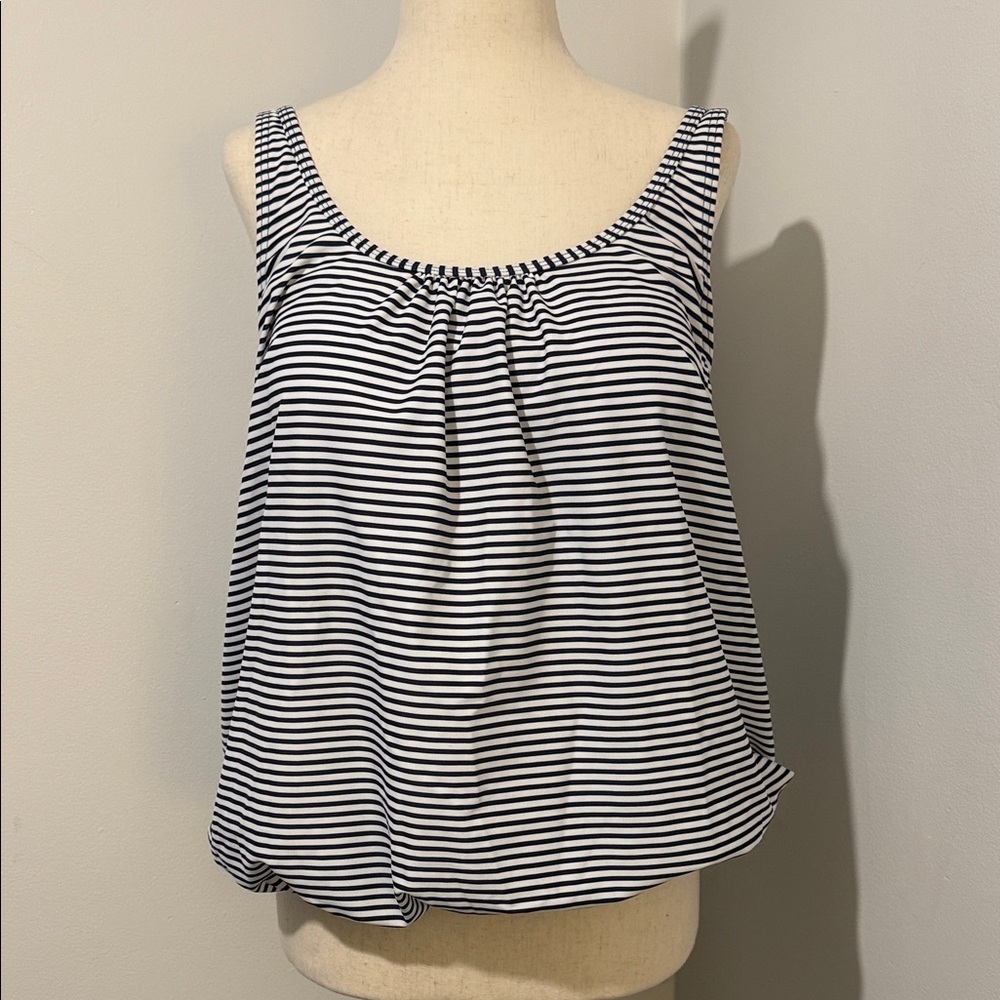 LASCANA Classic Black and White Striped Women's Swim Tankini